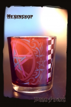 Glas Kerzenhalter Pentagramm